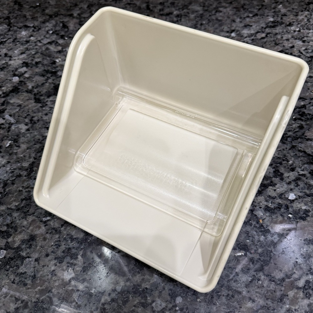 Vintage Tupperware #1789 #1790 Retro Napkin Holder Tabletop Dispenser Beige EUC